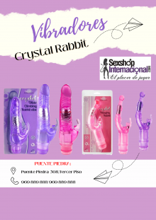 VIBRADORES CRYSTAL RABBIT ESTIMULA PUNTO G CLITORIS ANAL VAGINAL SEXSHOP